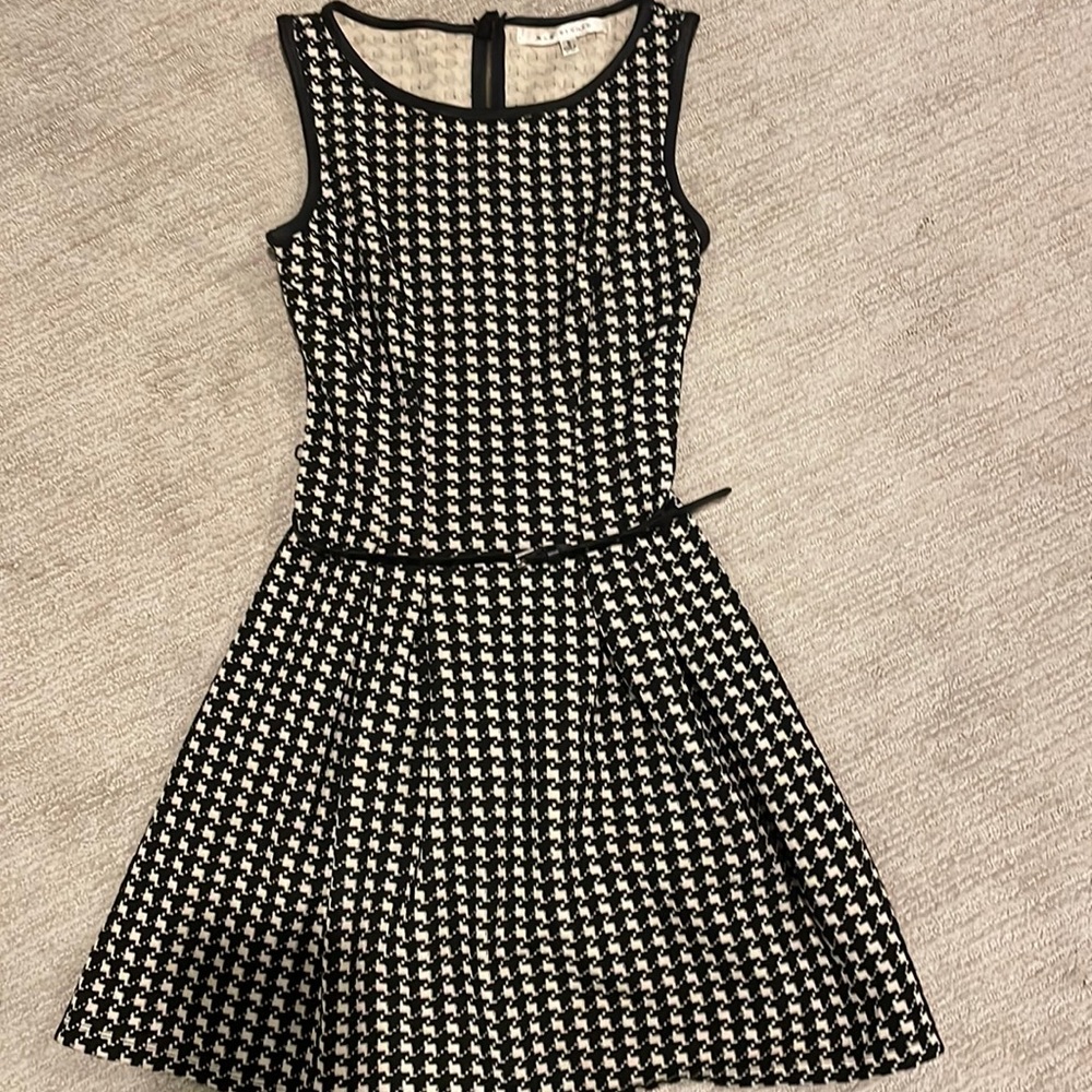 Max Studio Houndstooth Fit & Flare Dress - Sz S